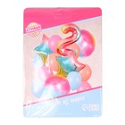 Букет из шаров «День рождения – нежность. 2 года», фольга, латекс, набор 15 шт. 5378119