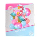 Букет из шаров «День рождения – нежность. 3 года», фольга, латекс, набор 15 шт. - фото 24573348