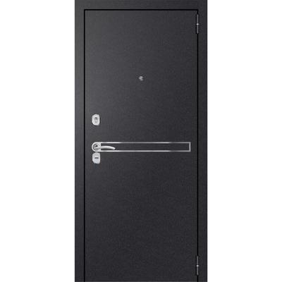 Входная дверь «Хит 9 Nova», 860 × 2050 мм, левая, цвет чёрный шёлк / сандал серый