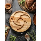 Менажница деревянная круглая Доляна, d=28 см, 5 секций, берёза - Фото 3