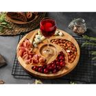 Менажница деревянная круглая Доляна, d=28 см, 5 секций, берёза - Фото 4