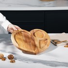 Менажница Доляна «Сердце», 25×25 см, 3 секции, дерево берёза - Фото 5