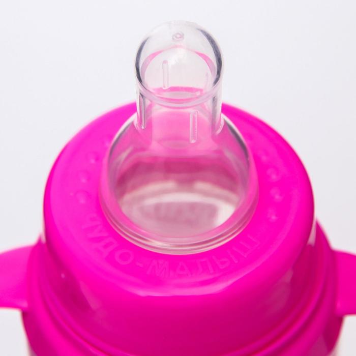 Бутылочка для кормления Baby, классическое горло, от 0 мес, 250 мл., цилиндр, с ручками - фото 1898457901