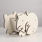 Кашпо деревянное для цветов "Лисичка", белый, 21,1х9,4х13,5 см - фото 53683520