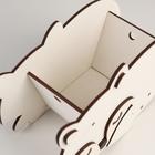 Кашпо деревянное для цветов "Лисичка", белый, 21,1х9,4х13,5 см - фото 53683522