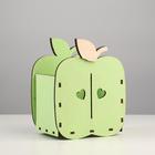 Кашпо деревянное для цветов "Яблоко", зеленый чай, 15,4х10,8х18,9 см - Фото 2