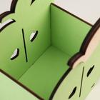 Кашпо деревянное для цветов "Яблоко", зеленый чай, 15,4х10,8х18,9 см - Фото 3