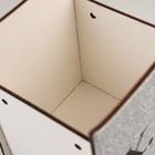 Кашпо деревянное "Х.О" блестящее, серебро, 15,7х13,1х19,5 см - фото 53360460