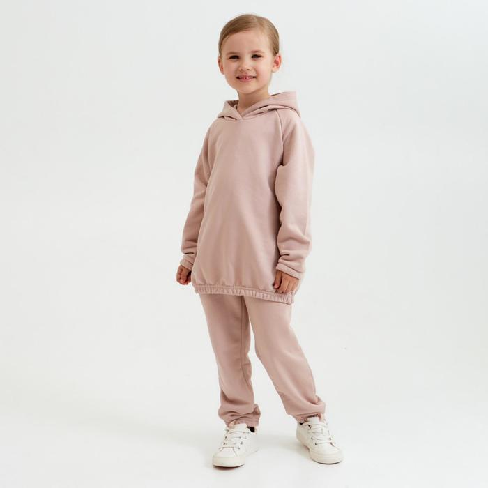 Костюм детский (худи, брюки) Casual Collection KIDS цвет пудровый, рост 122 - Фото 1