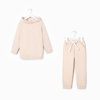 Костюм детский спортивный: худи, брюки, MINAKU: Casual Collection KIDS, бежевый, рост 104 см