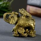 Фигура "Слон на деньгах" состаренное золото, 10х8,5х6см - Фото 2