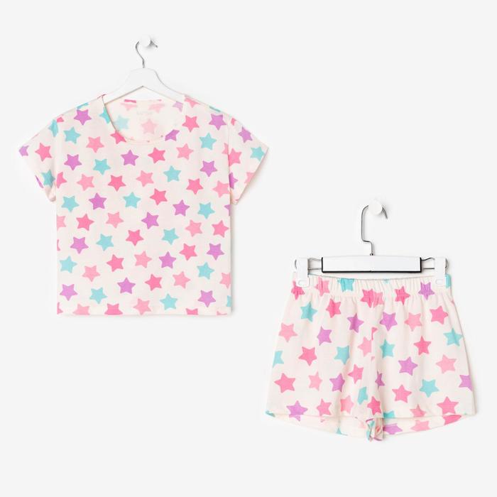 Пижама женская (футболка, шорты) KAFTAN Stars, размер 48-50