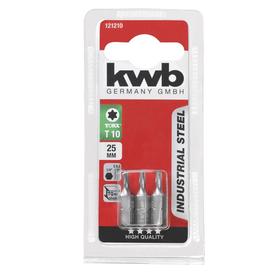 Бита KWB INDUSTRY, TORX10, сталь TQ60, 25 мм, 3 шт