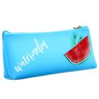 Пенал школьный, на молнии силиконовый «Фрукты», голубой - фото 119094806