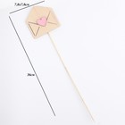 Топпер деревянный "Любовное послание" с аппликацией, розовый, 7,8х7,8 см  (артикул 7007973)  большой выбор товаров оптом и в розницу по низким ценам с доставкой