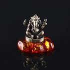 Фигурка «Ганеша», латунь, янтарная смола, 1.7×1.7×1.1 см - Фото 1