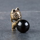 Сувенир "Котик", латунь, янтарная смола, 2,9х1,5х2,0 см - Фото 5