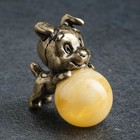 Сувенир "Собака", латунь, янтарная смола, 2,9х1,5х2,0 см - Фото 4