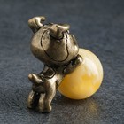 Сувенир "Собака", латунь, янтарная смола, 2,9х1,5х2,0 см - Фото 6