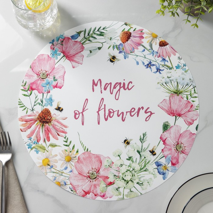 Салфетка сервировочная на стол «Лютик», d=36 см - Фото 1