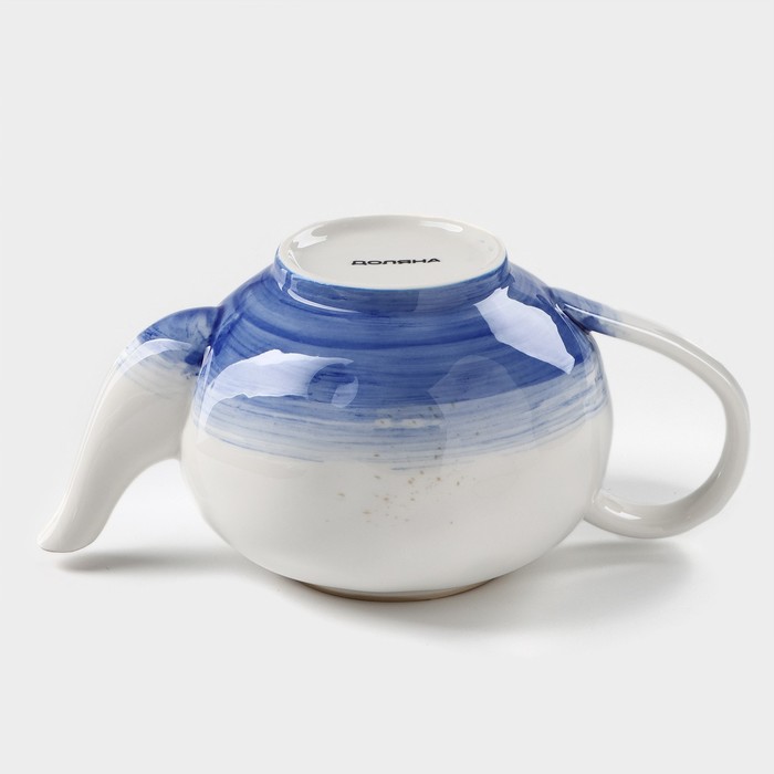 Чайник фарфоровый заварочный Доляна «Космос», 600 мл, цвет синий - фото 1882218121