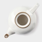 Заварочный чайник Доляна «Космос», 600 мл, фарфор, белый, красный - Фото 6