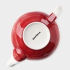 Чайник фарфоровый заварочный Доляна «Космос», 600 мл, цвет красный - фото 4326916