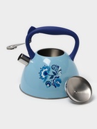 Чайник Доляна «Свиристель», 3 л, со свистком, нержавеющая сталь, голубой - Фото 2
