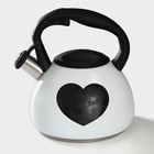 Чайник со свистком из нержавеющей стали Доляна «Сердце», 3 л, с индикатором нагрева - фото 4326977
