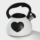 Чайник со свистком из нержавеющей стали Доляна «Сердце», 3 л, с индикатором нагрева - фото 4326978