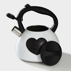 Чайник Доляна «Сердце», 3 л, со свистком, с индикатором нагрева, нержавеющая сталь, белый - Фото 6