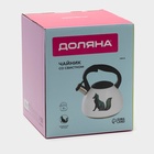 Чайник Доляна «Лиса», 3 л, со свистком, с индикатором нагрева, нержавеющая сталь, белый - Фото 13