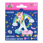 Мелки восковые 12 цветов deVENTE Magic Unicorn, в картонной коробке с подвесом - Фото 1