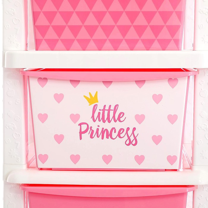 Комод детский «Принцесса», 5 секций, цвет бело-розовый - фото 1911578028