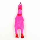 Игрушка пищащая "Задумчивая курица" малая для собак, 16,5 см, ярко-розовая - Фото 2