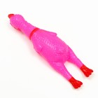 Игрушка пищащая "Задумчивая курица" малая для собак, 16,5 см, ярко-розовая - фото 6430601