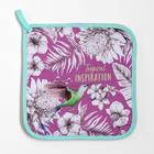 Кухонный набор Этель «Tropical»: варежка-прихватка 20×28 см, прихватка 19×19 см, 100% хлопок - Фото 4