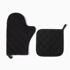 Набор кухонный «Floral mood» варежка-прихватка 20×28 см, прихватка 19×19 см,100% хл - Фото 3