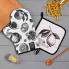 Набор кухонный «Love healthy» варежка-прихватка 20×28 см, прихватка 19×19 см,100% хл - Фото 1