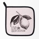 Набор кухонный «Love healthy» варежка-прихватка 20×28 см, прихватка 19×19 см,100% хл - Фото 4