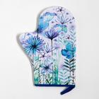 Кухонный набор Blue flowers: варежка-прихватка 20×28 см, прихватка 19×19 см,100% хлопок - Фото 2