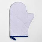 Кухонный набор Blue flowers: варежка-прихватка 20×28 см, прихватка 19×19 см,100% хлопок - Фото 3