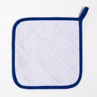 Кухонный набор Blue flowers: варежка-прихватка 20×28 см, прихватка 19×19 см,100% хлопок - Фото 5