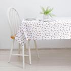 Клеёнка на стол на тканевой основе Доляна «Пёрышки», ширина 137 см, рулон 20 м, толщина 0,22 мм, цвет белый - Фото 1