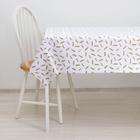 Клеёнка на стол на тканевой основе Доляна «Пёрышки», ширина 137 см, рулон 20 м, толщина 0,22 мм, цвет белый - Фото 2