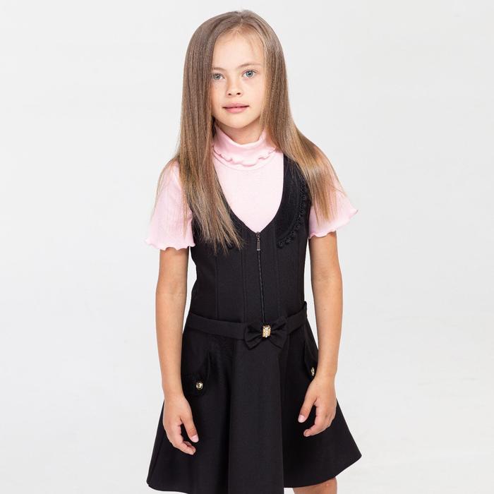 Школьный сарафан для девочки, цвет чёрный, рост 122 см - Фото 1