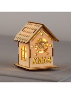 Ёлочная игрушка «Домик с колокольчиками», 6×4.5×4.5 см, от батареек, свечение тёплое белое - Фото 4