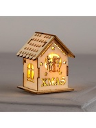 Ёлочная игрушка «Домик со снеговиком», 6×4.5×4.5 см, от батареек, свечение тёплое белое - Фото 4