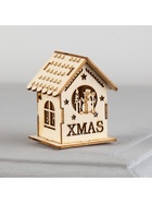 Ёлочная игрушка «Домик со снеговиком», 6×4.5×4.5 см, от батареек, свечение тёплое белое - Фото 5