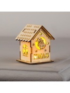Ёлочная игрушка «Домик с Дедом Морозом», 6×4.5×4.5 см, от батареек, свечение тёплое белое - Фото 4